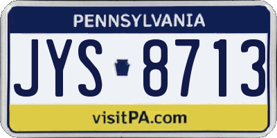 PA license plate JYS8713