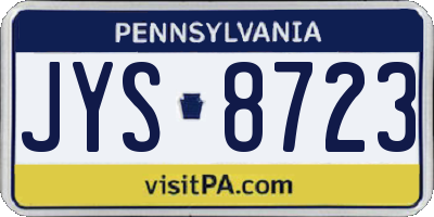 PA license plate JYS8723