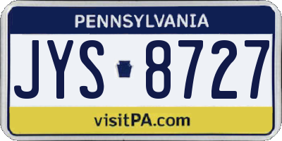 PA license plate JYS8727