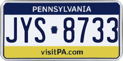 PA license plate JYS8733