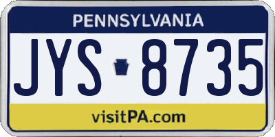 PA license plate JYS8735