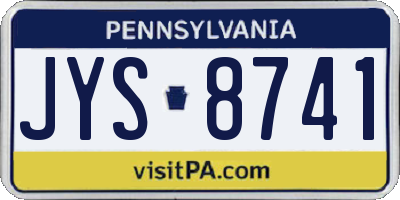 PA license plate JYS8741