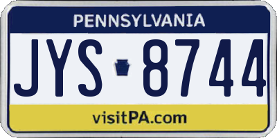 PA license plate JYS8744