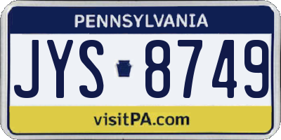 PA license plate JYS8749
