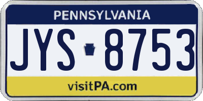 PA license plate JYS8753
