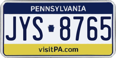 PA license plate JYS8765