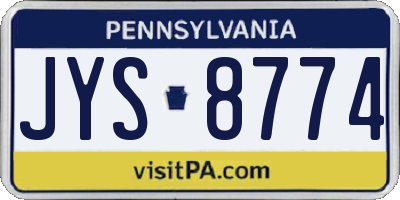 PA license plate JYS8774