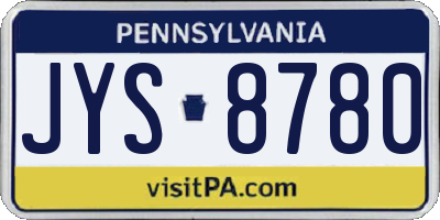 PA license plate JYS8780