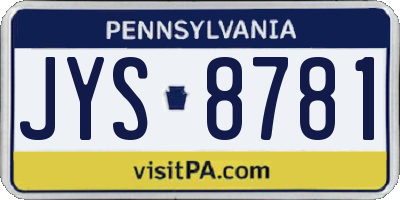 PA license plate JYS8781