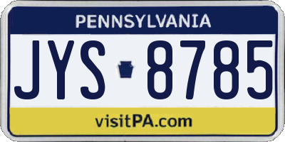 PA license plate JYS8785