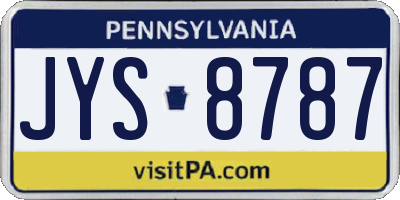 PA license plate JYS8787