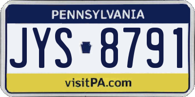 PA license plate JYS8791