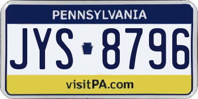 PA license plate JYS8796