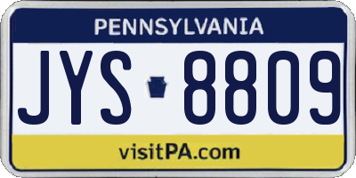 PA license plate JYS8809