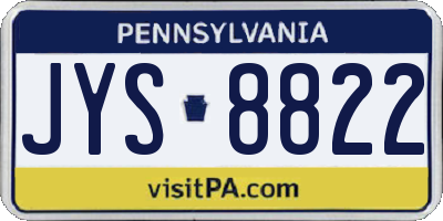 PA license plate JYS8822