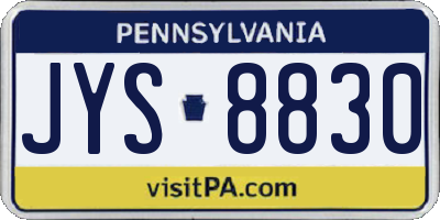 PA license plate JYS8830