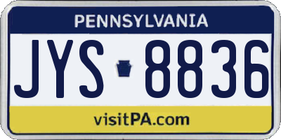 PA license plate JYS8836