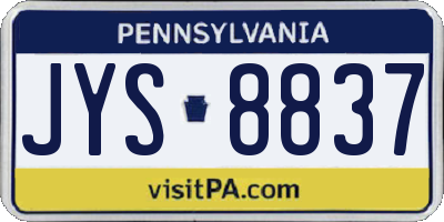 PA license plate JYS8837