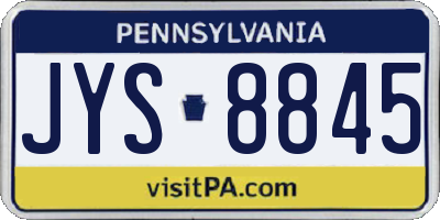 PA license plate JYS8845