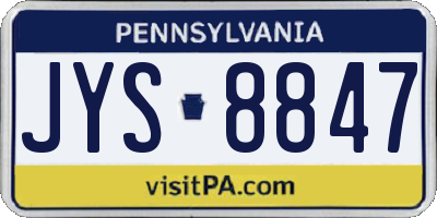 PA license plate JYS8847