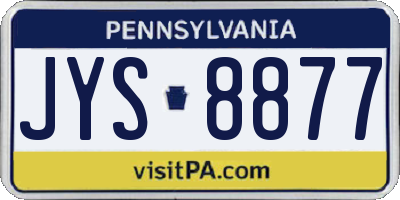 PA license plate JYS8877