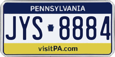 PA license plate JYS8884