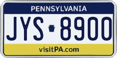 PA license plate JYS8900