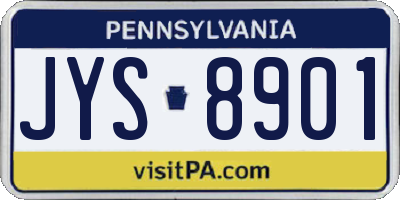 PA license plate JYS8901