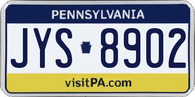 PA license plate JYS8902