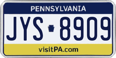 PA license plate JYS8909
