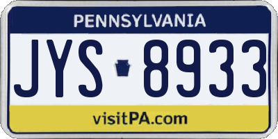 PA license plate JYS8933