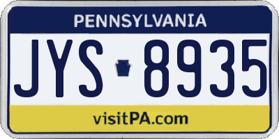 PA license plate JYS8935