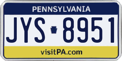 PA license plate JYS8951