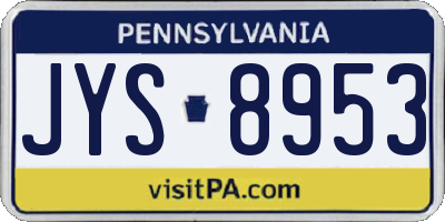 PA license plate JYS8953