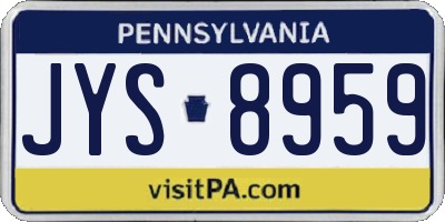 PA license plate JYS8959