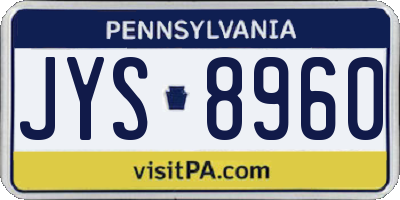 PA license plate JYS8960