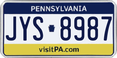 PA license plate JYS8987