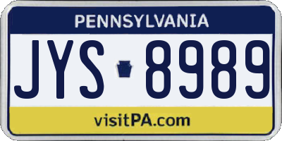 PA license plate JYS8989