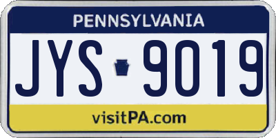 PA license plate JYS9019