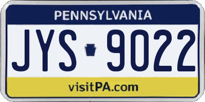 PA license plate JYS9022