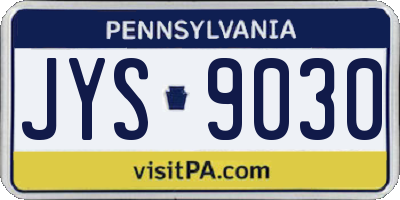 PA license plate JYS9030