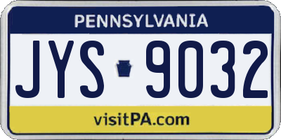 PA license plate JYS9032