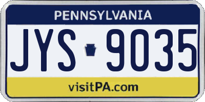 PA license plate JYS9035