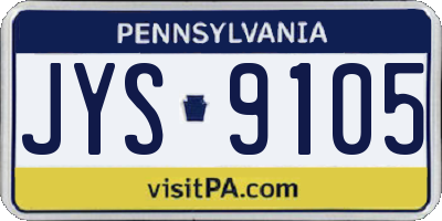 PA license plate JYS9105
