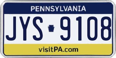 PA license plate JYS9108