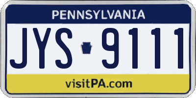 PA license plate JYS9111
