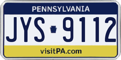 PA license plate JYS9112