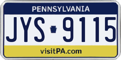PA license plate JYS9115