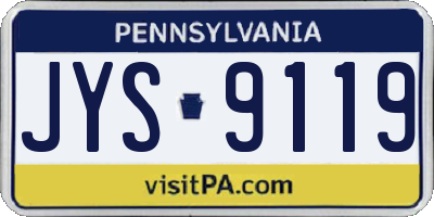 PA license plate JYS9119