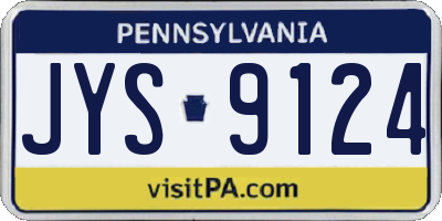 PA license plate JYS9124